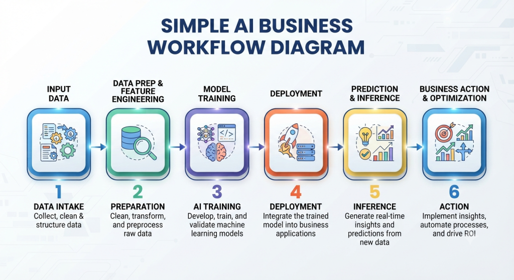 Simple AI automation workflow for a small business
