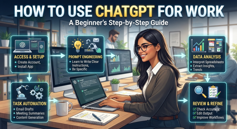 Professional using ChatGPT for work and productivity