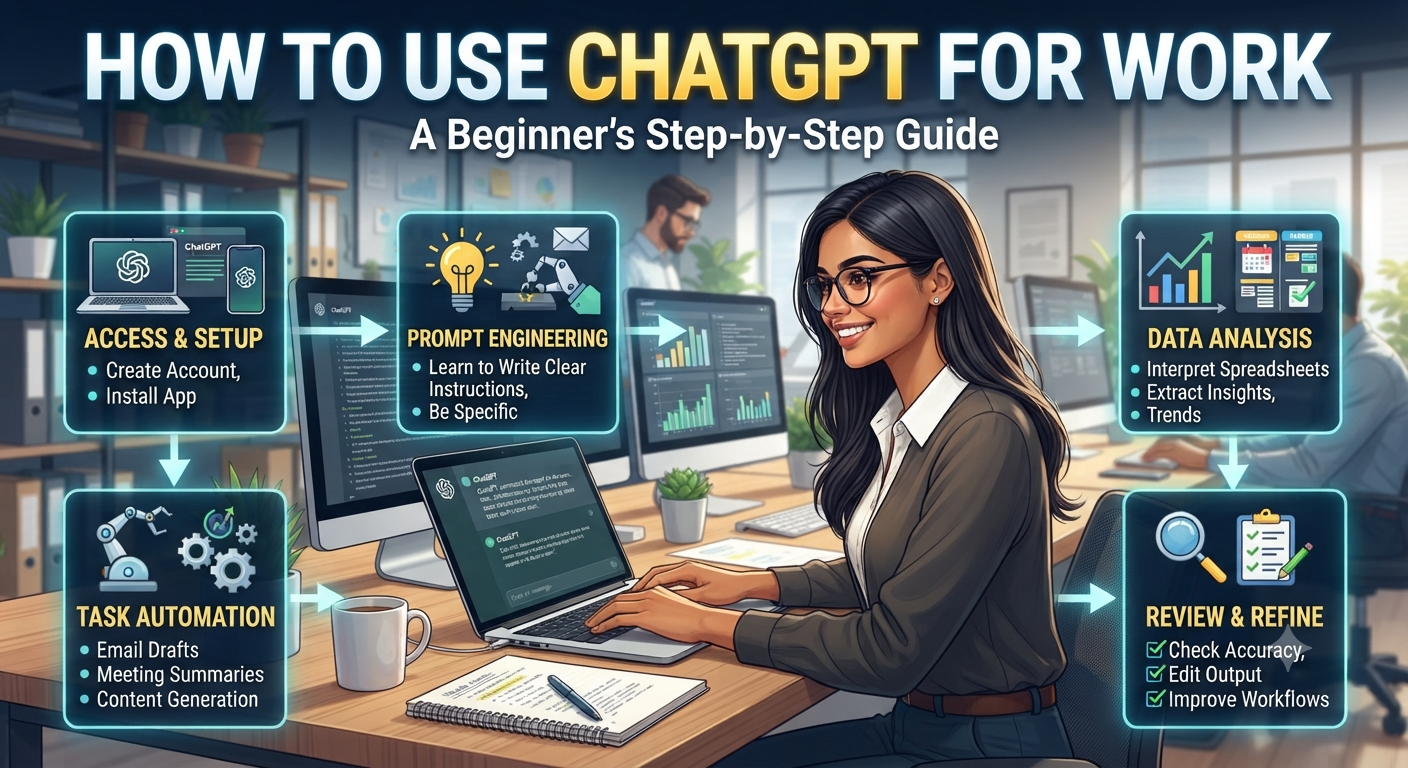 Professional using ChatGPT for work and productivity