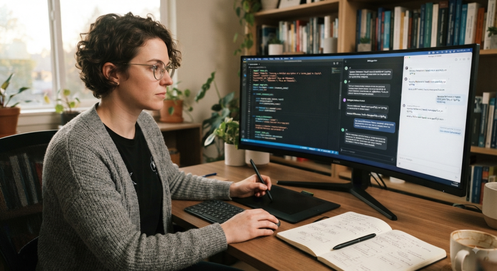 AI professional working on prompt engineering